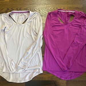 MTA Sport Women Athletic Tops Long Sleeve Open Back Pink Bundle Small S Exercise